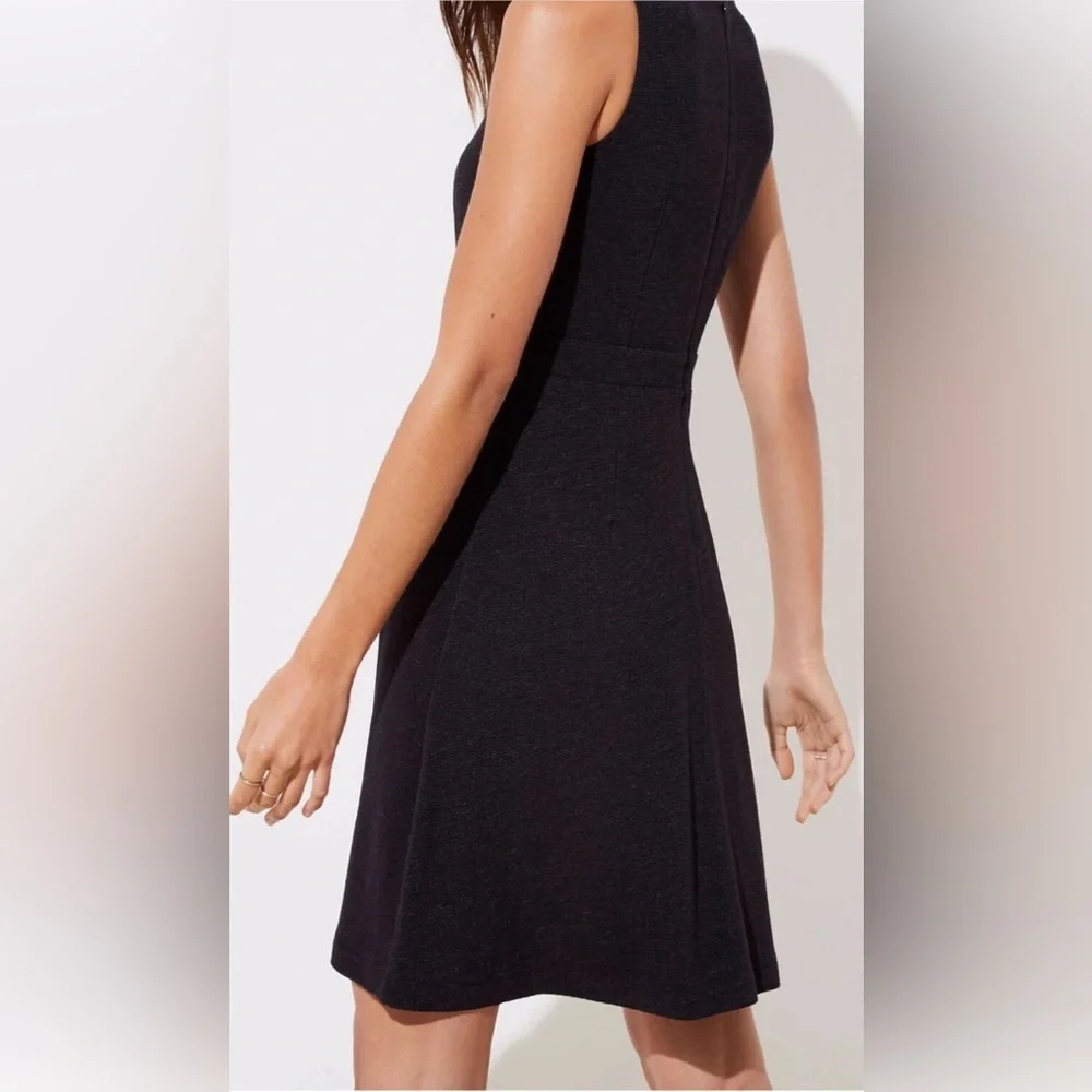 Ann Taylor LOFT Sleeveless Shoulder Button Flare Dress Sz 10 Regular Deep Smoke